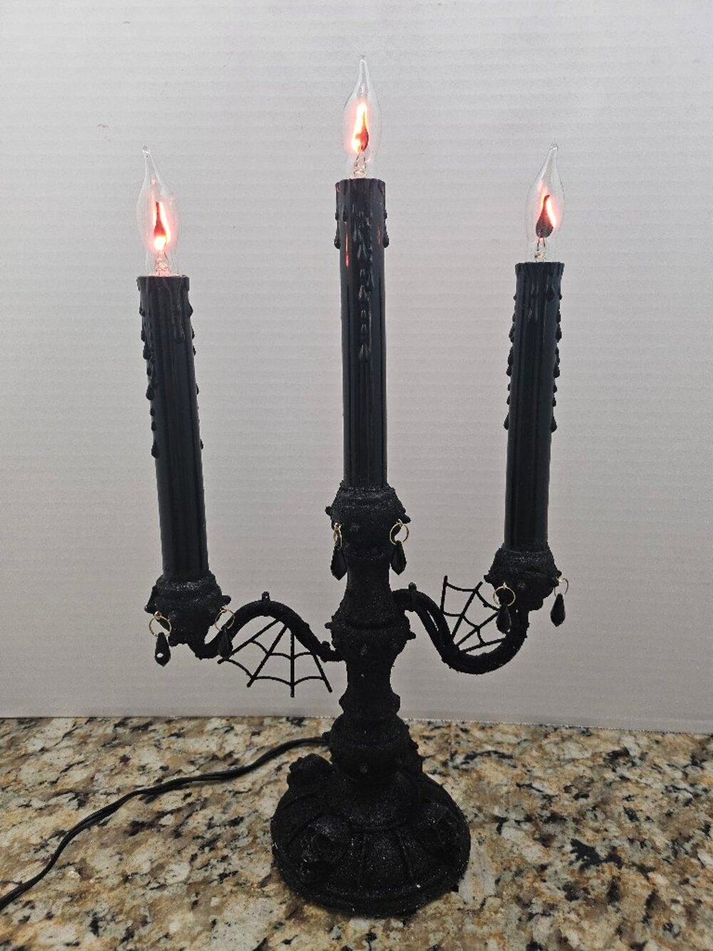 Ashland Halloween Light Up Flickering Gothic Candelabra Electric Halloween Decor